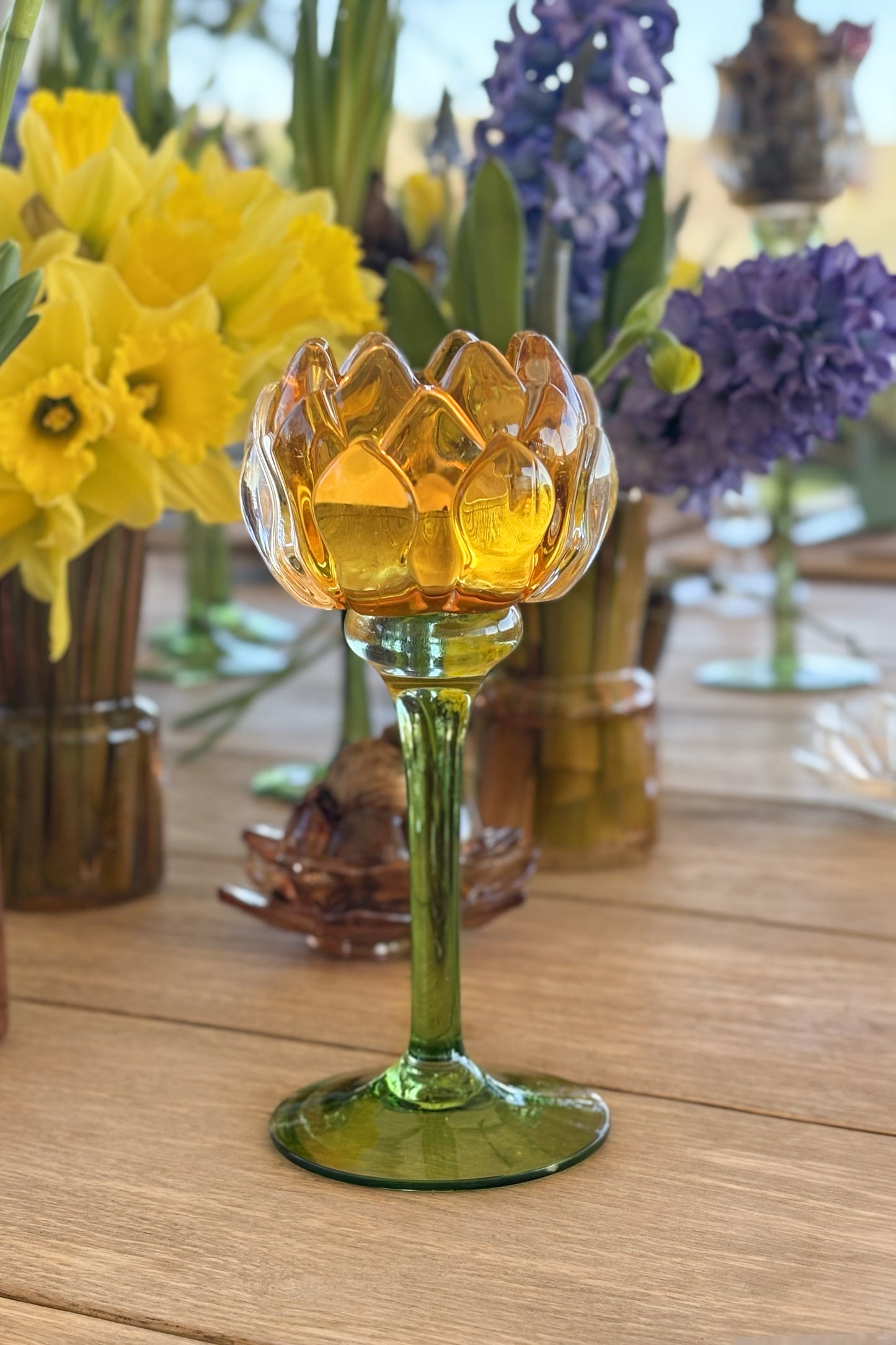  Chandelier En Cristal Avec Motif De Fleur Jaune