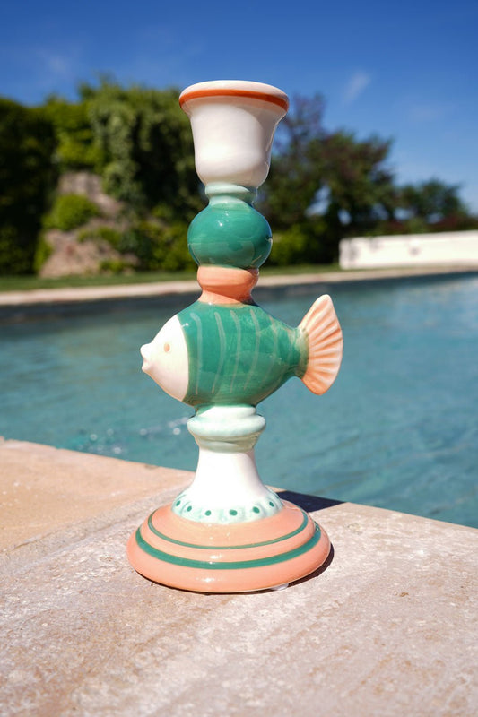 Candelabro Pez Verde Cristina Oria 