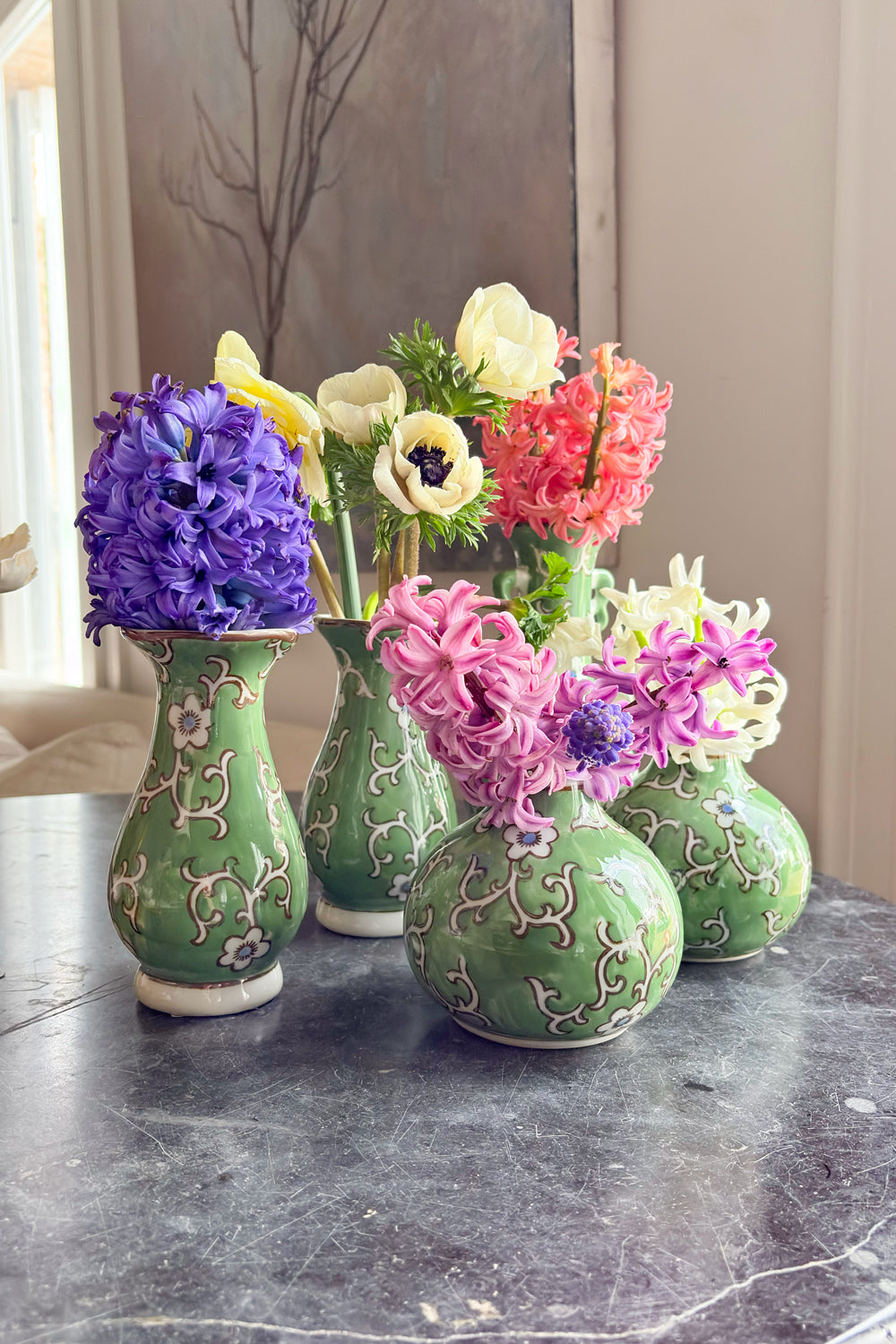 Detalle Florero De Porcelana Verde Diseño Lian Cristina Oria 