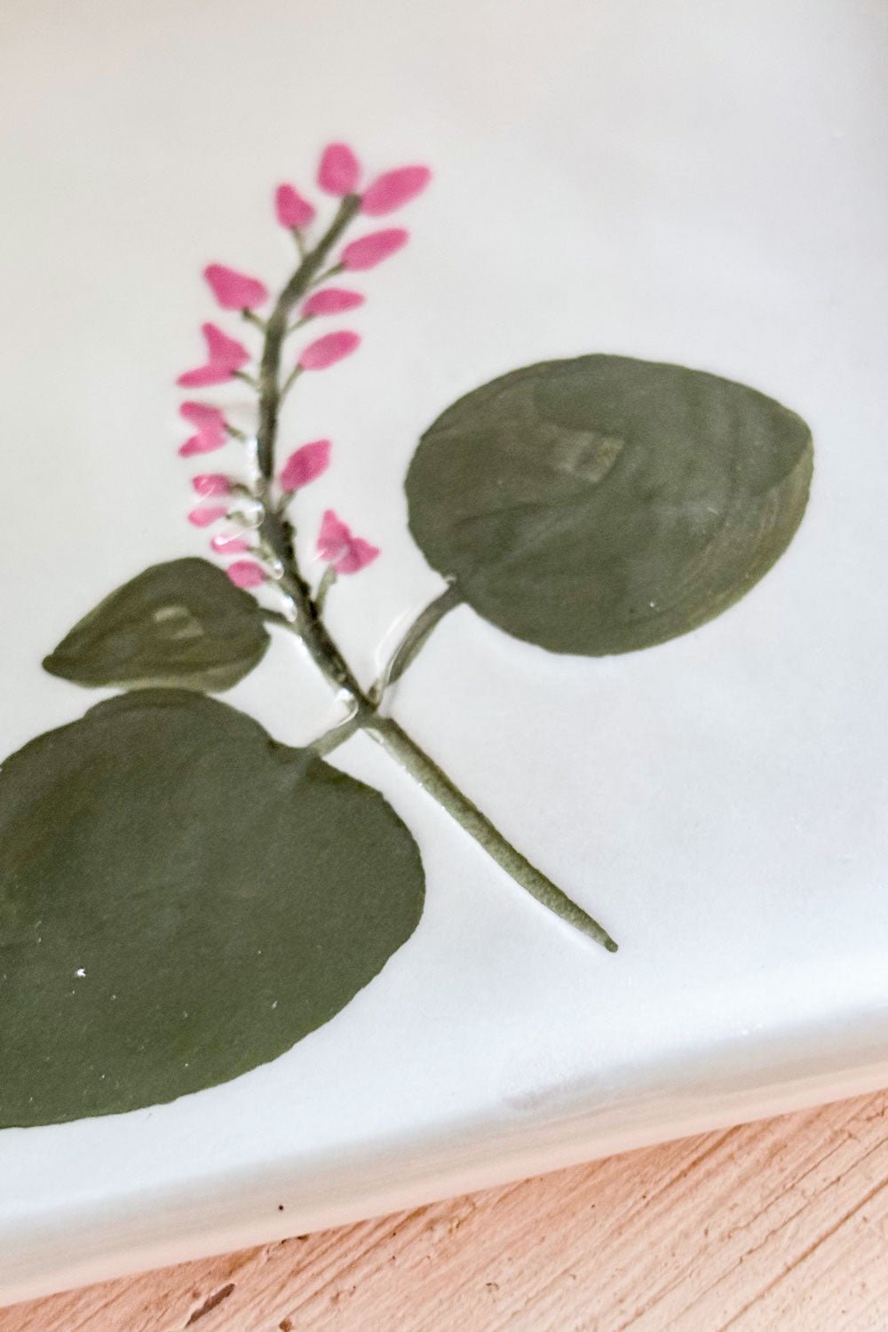 Zoom Pequeña Bandeja Cuadrada Con Diseño Flor Silvestre Rosa Cristina Oria