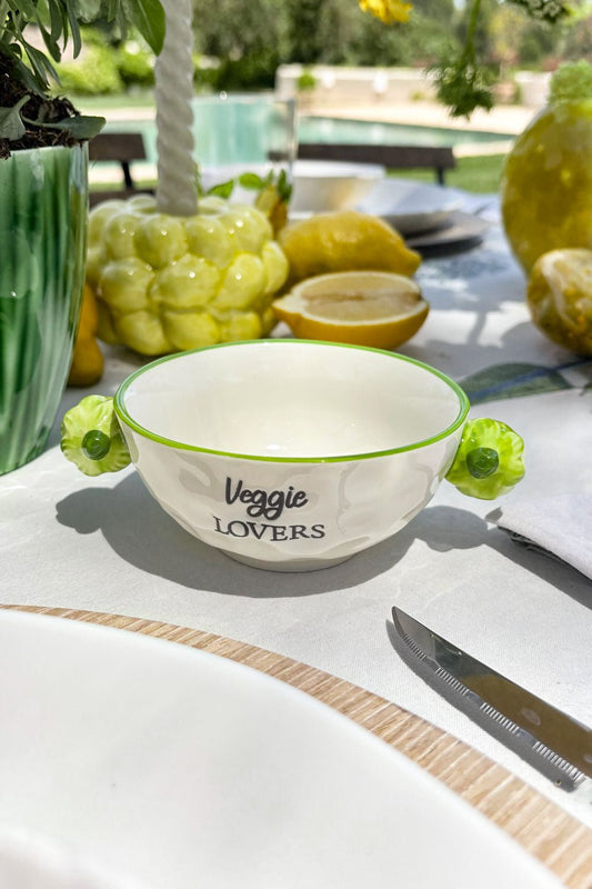 Cuenco Borde Verde Porcelana Vajilla Huerto Cristina Oria