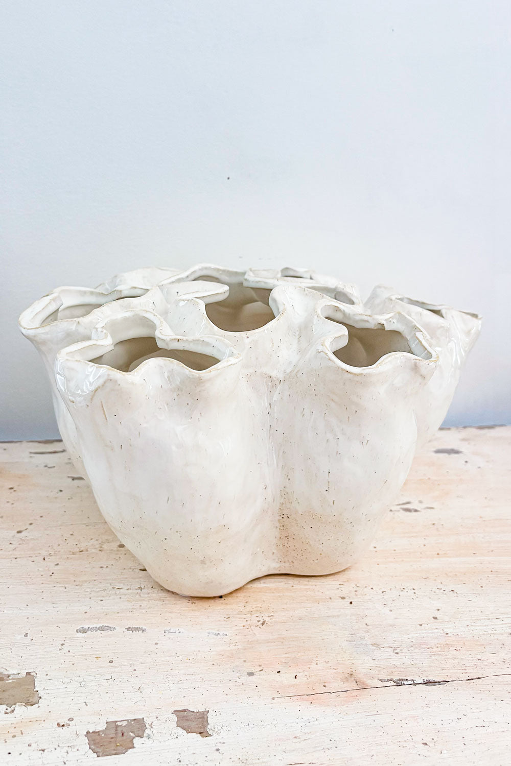 Jarrón Diseño Coral Blanco