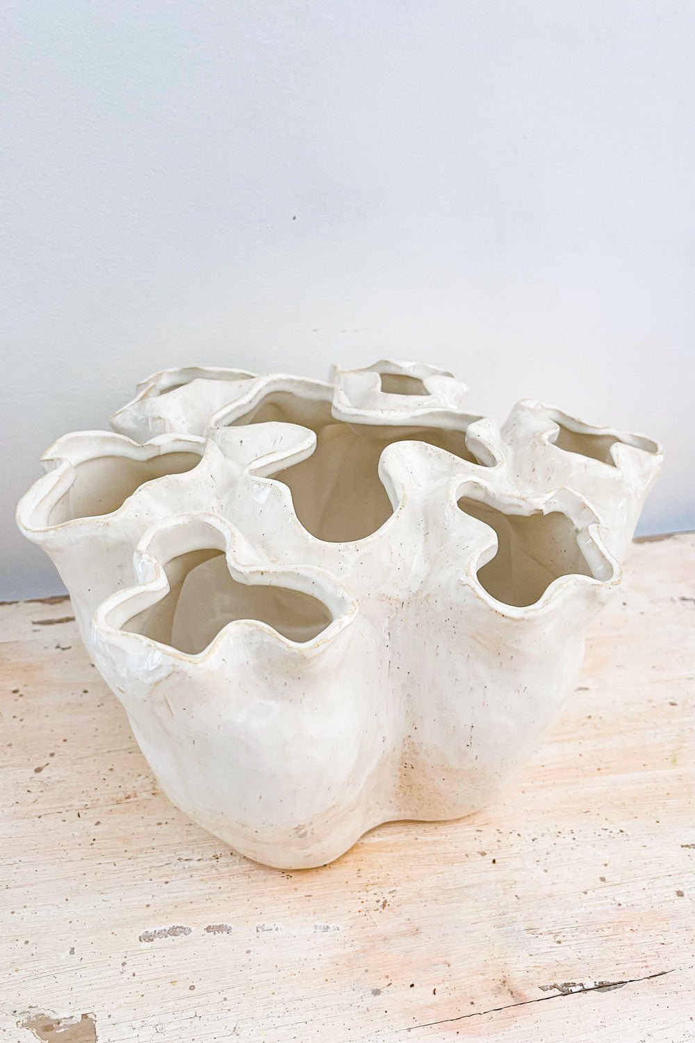 Jarrón Diseño Coral Blanco