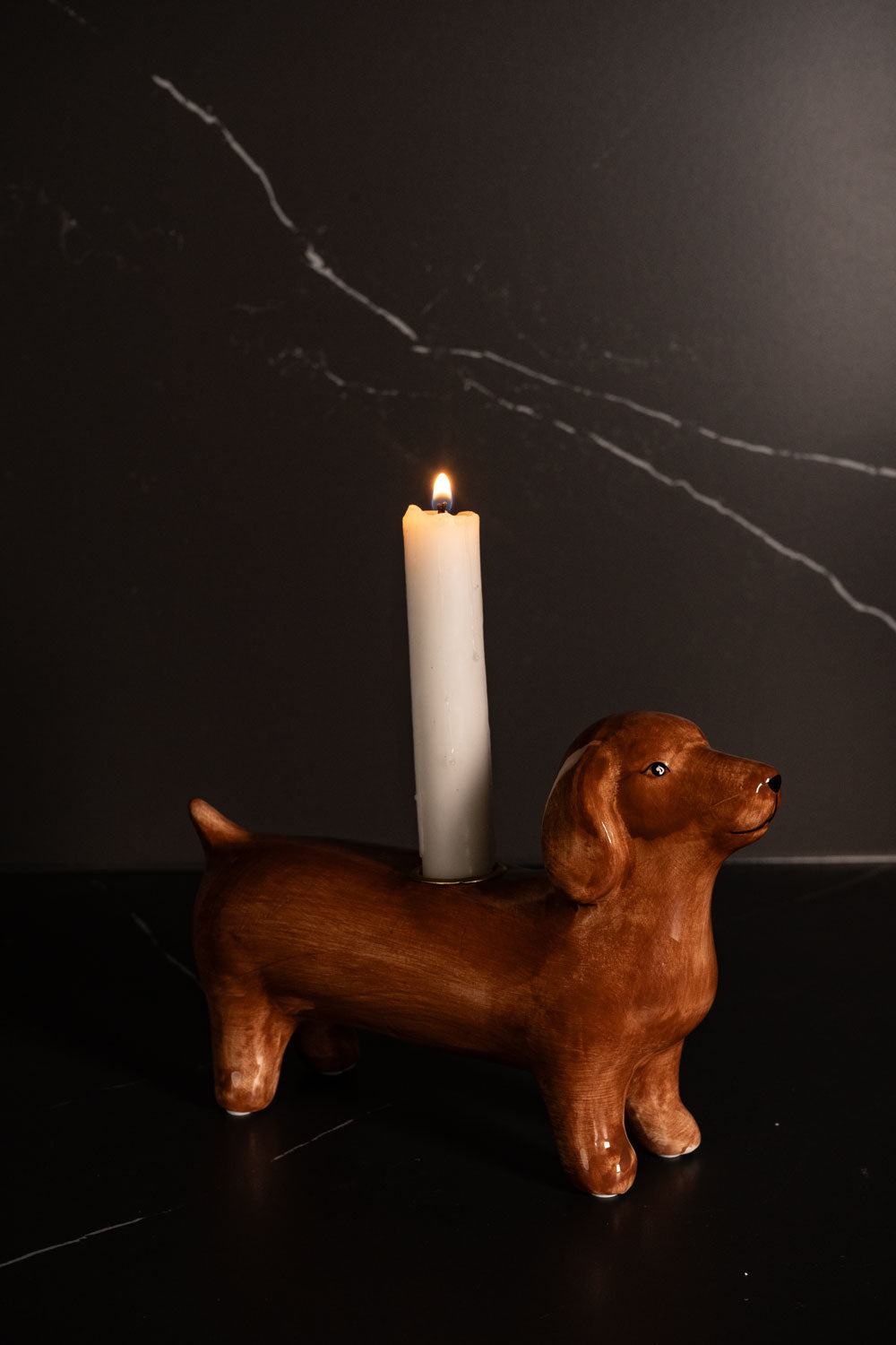 Portavelas Diseño Perro Salchicha Cristina Oria