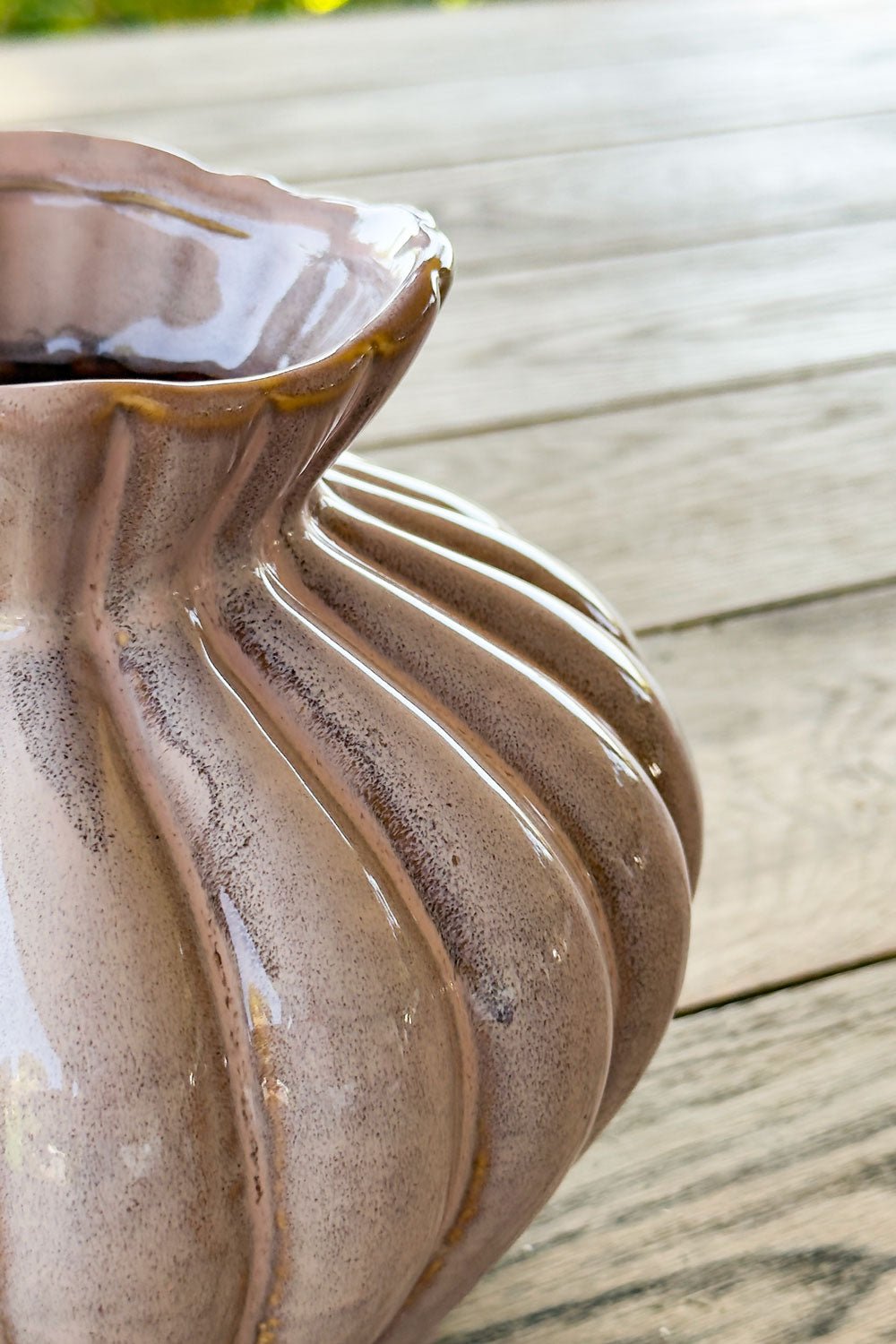Zoom Jarrón De Gres Diseño Ondina Malva Cristina Oria