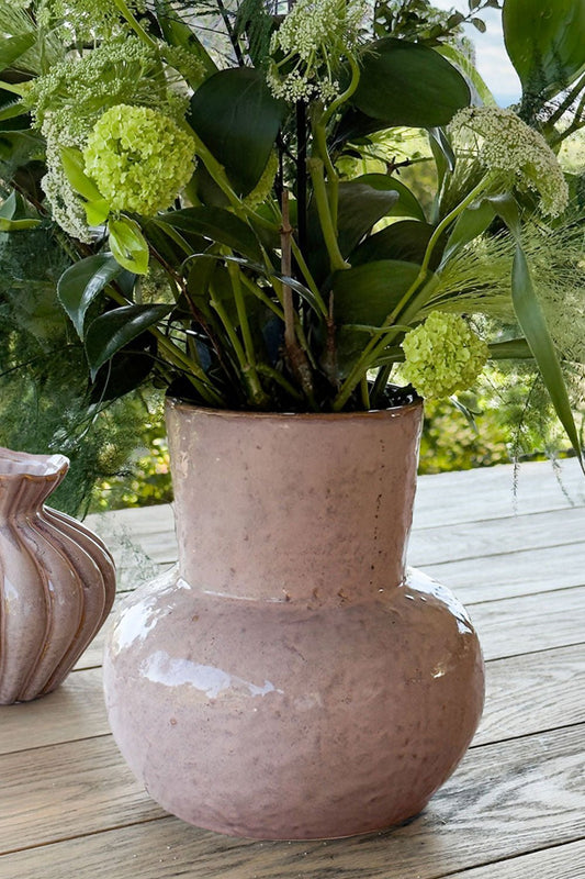 Jarrón De Gres Diseño Vasija Malva Cristina Oria