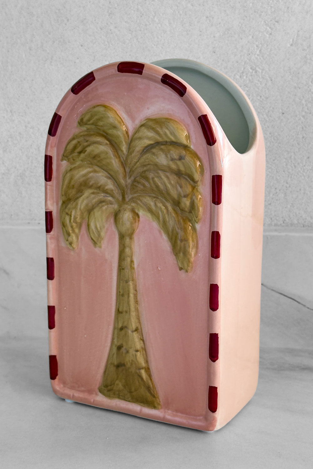 Detalles Jarrón Rosa Diseño Palmera Cristina Oria