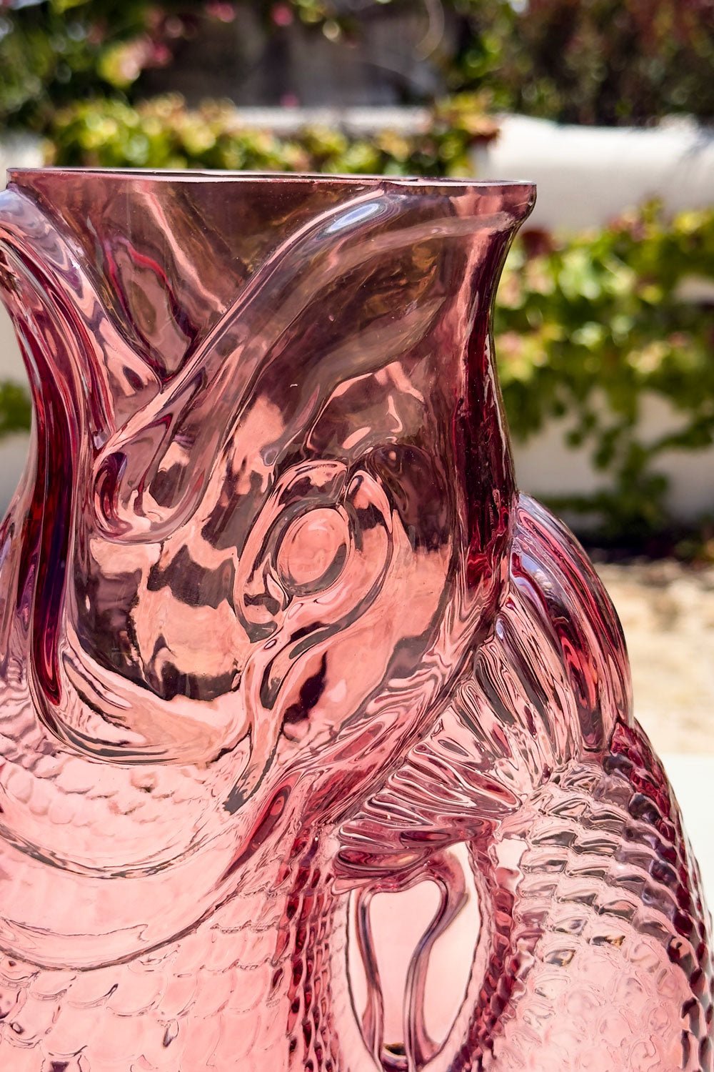 Boca Jarrón De Cristal Diseño Pez Rosa Cristina Oria