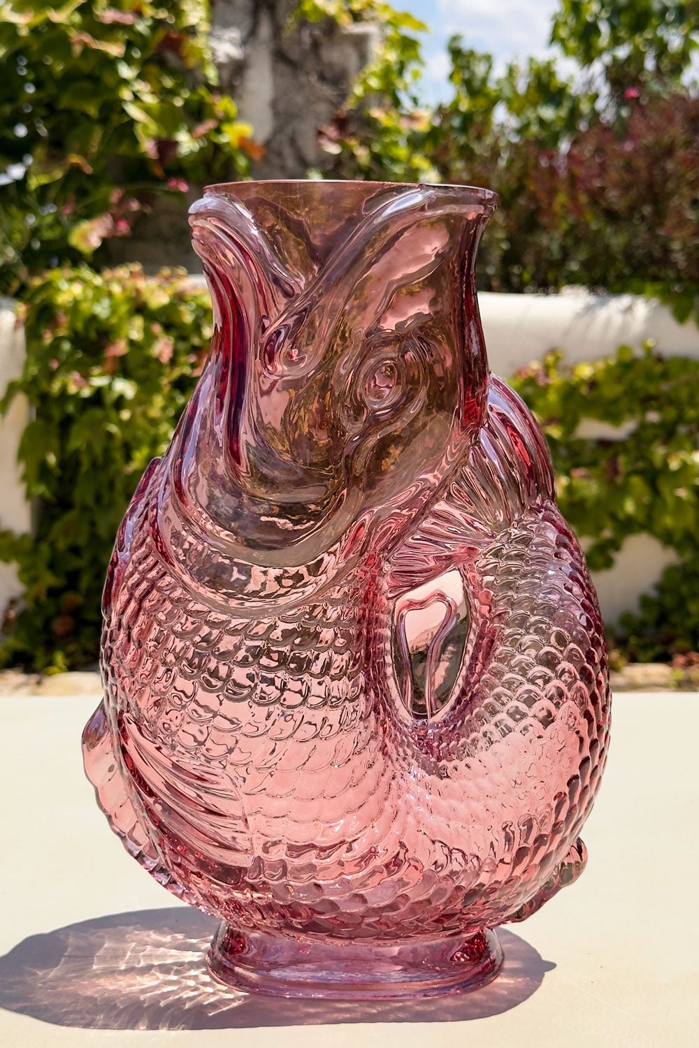 Jarrón De Cristal Diseño Pez Rosa Cristina Oria