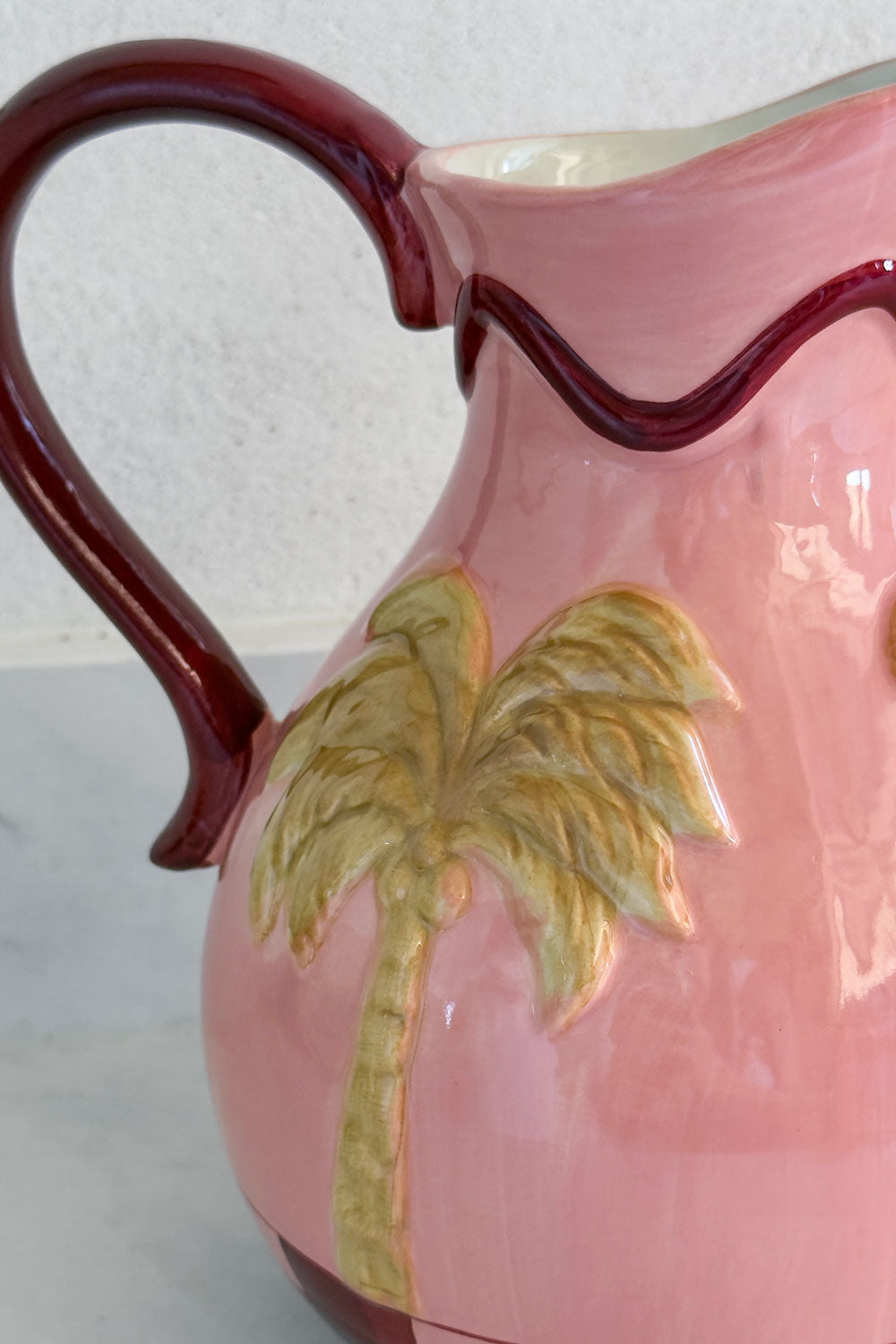 Asa Jarra Rosa Diseño Palmera Tropical Cristina Oria