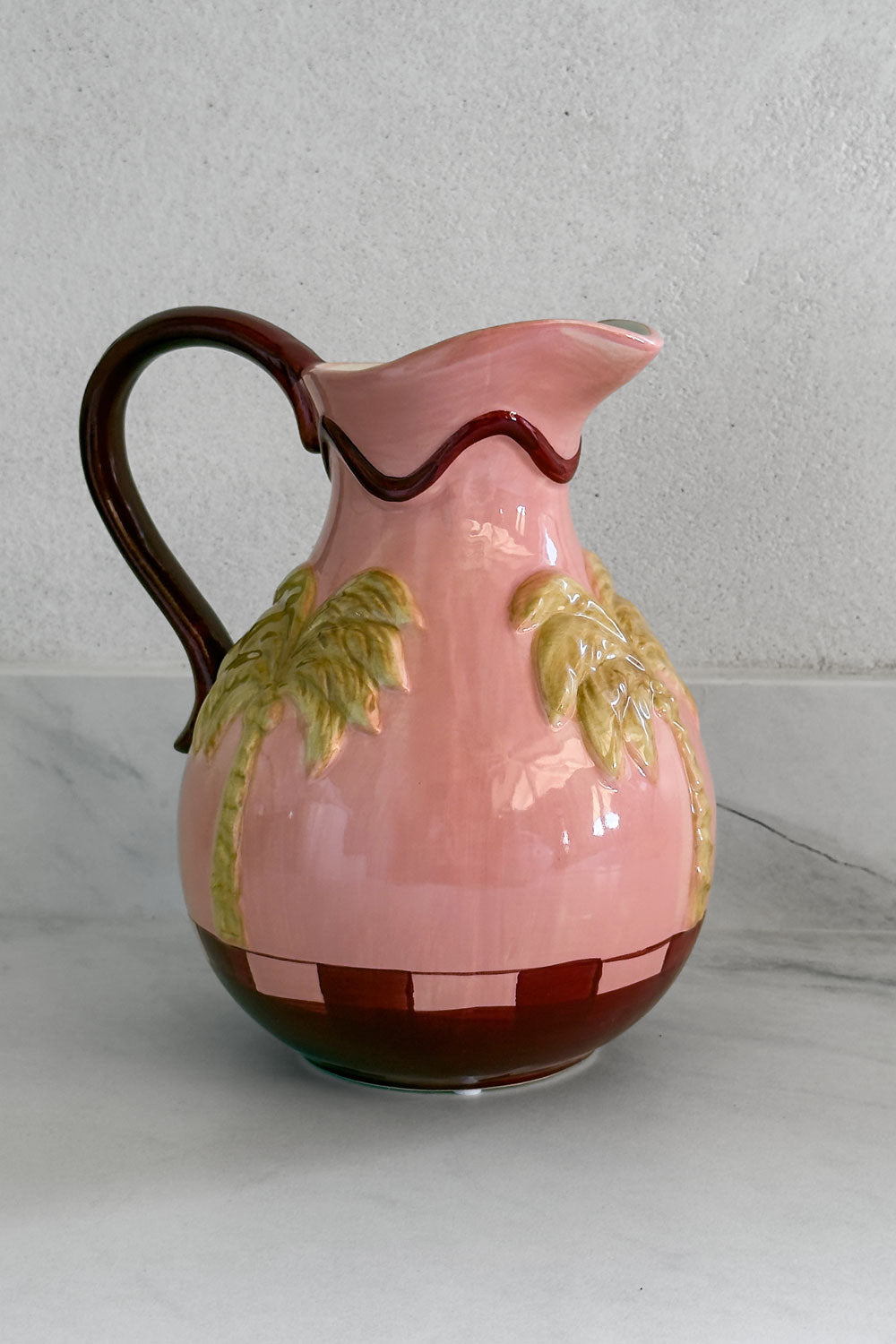Jarra Rosa Diseño Palmera Tropical Cristina Oria