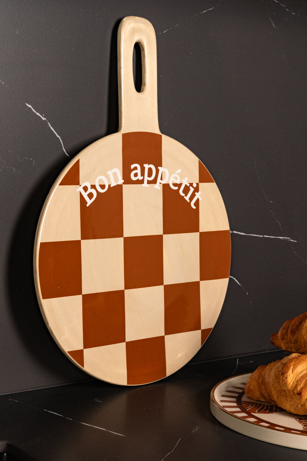 Tabla Con Mango Diseño Cuadros "Bon Appétit" Cristina Oria