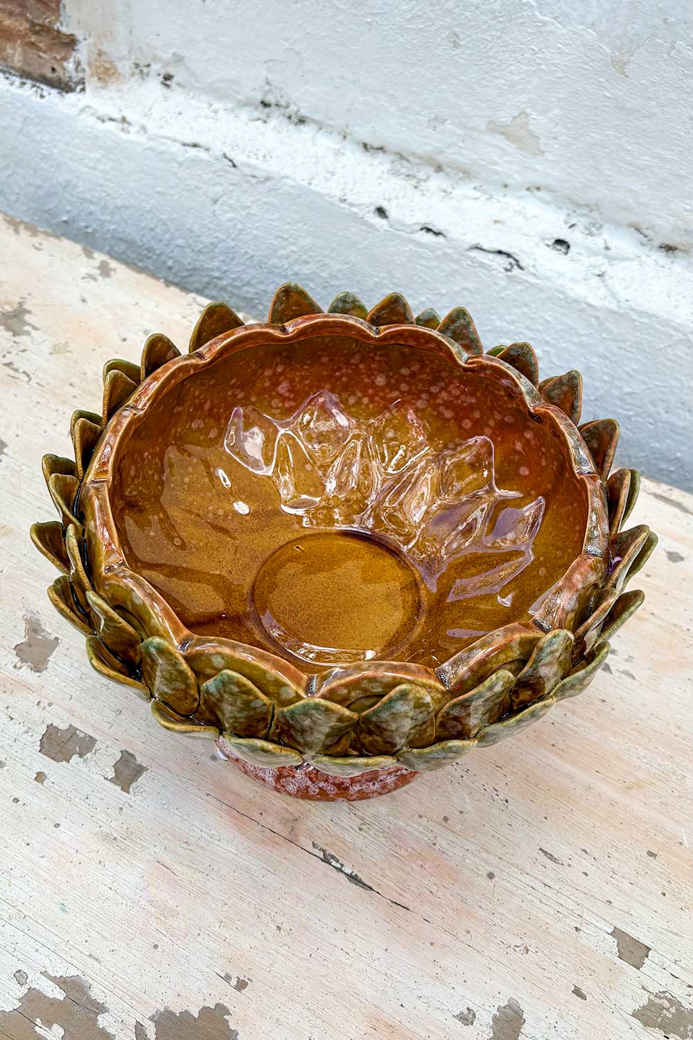 Detalles Jarrón De Gres Diseño Hojas Cristina Oria