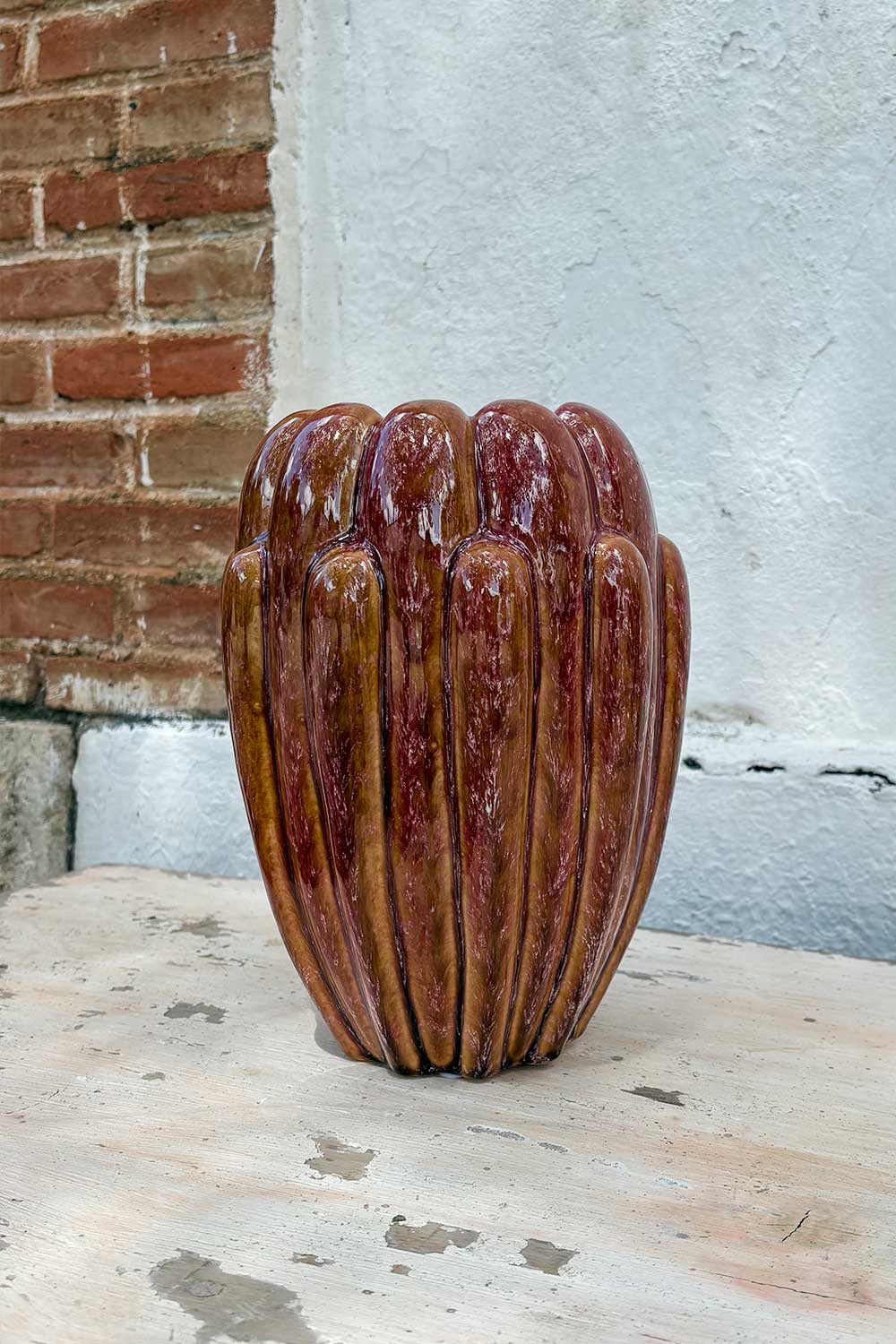 Detalles Jarrón De Gres Tono Arcilla Cristina Oria