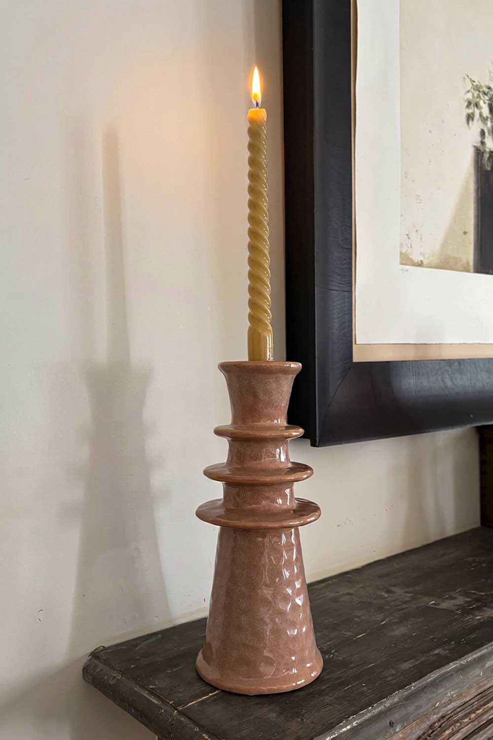 Candelabro Beige Diseño Platillos Escalonados Grande Cristina Oria
