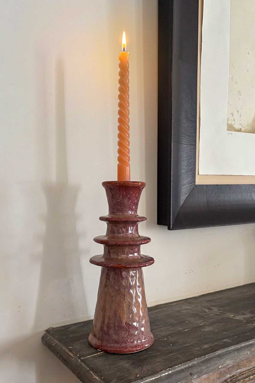Candelabro Malva Diseño Platillos Escalonados Grande Cristina Oria