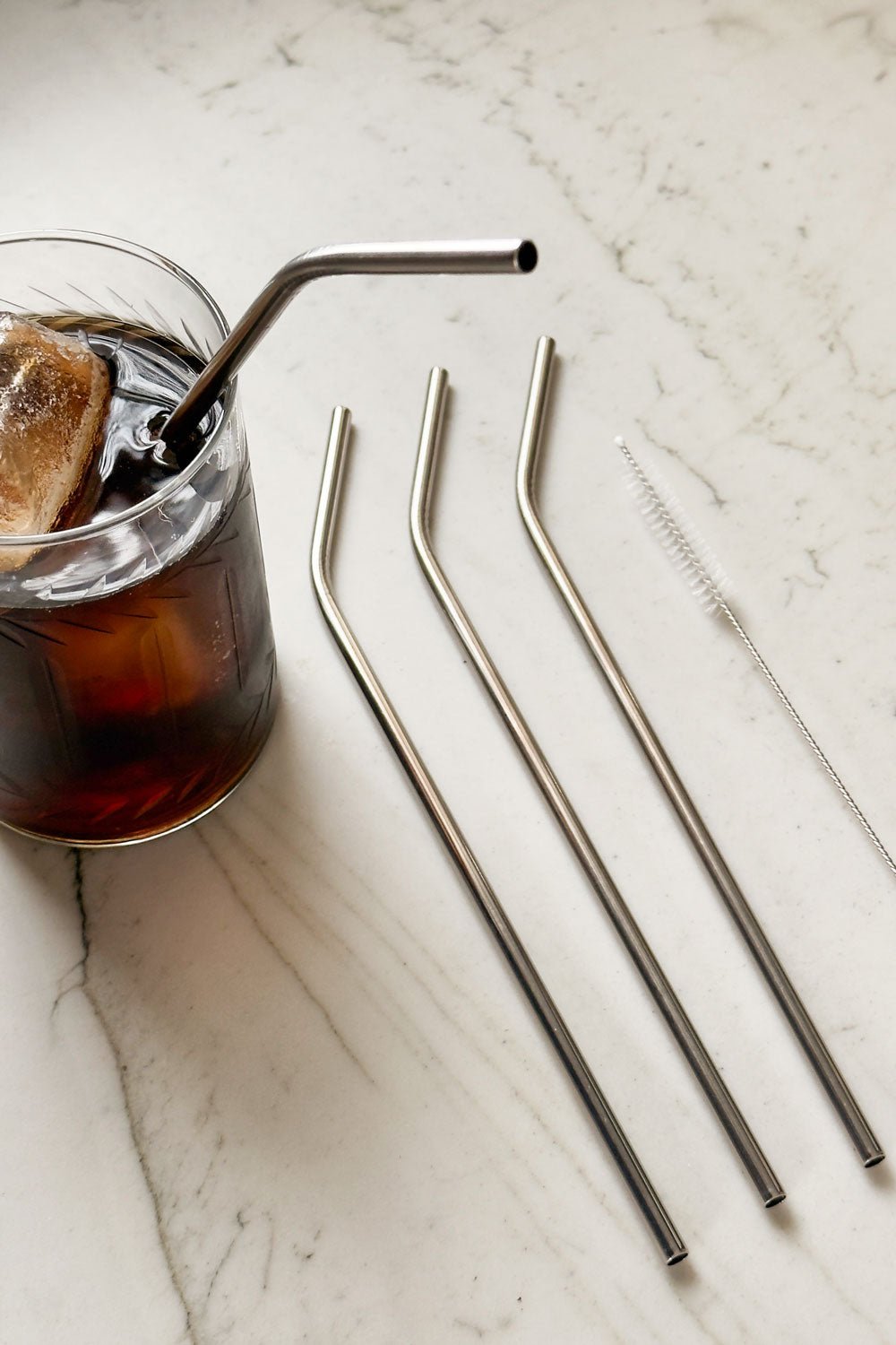 Detalle Juego De 4 Pajitas De Acero Inoxidable Cristina Oria 