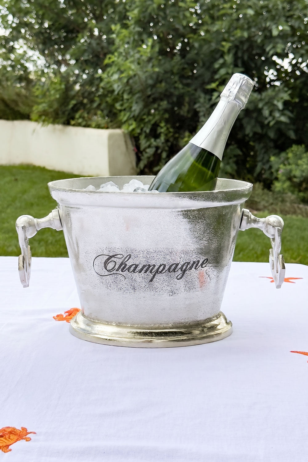 Champanera Plateada Con Agarradores Diseño "Champagne" Cristina Oria