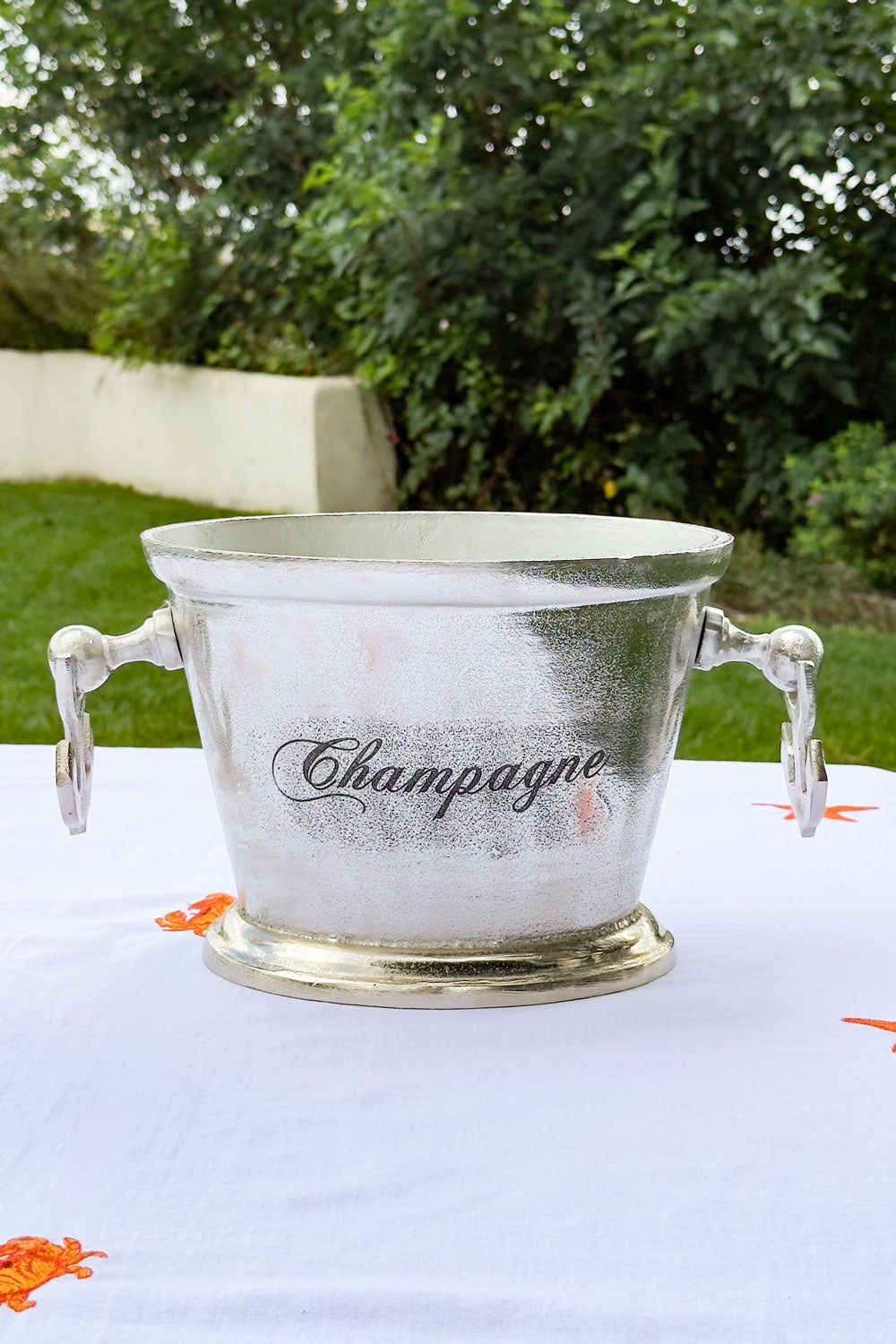 Sin Champagne Champanera Plateada Con Agarradores Diseño "Champagne" Cristina Ori