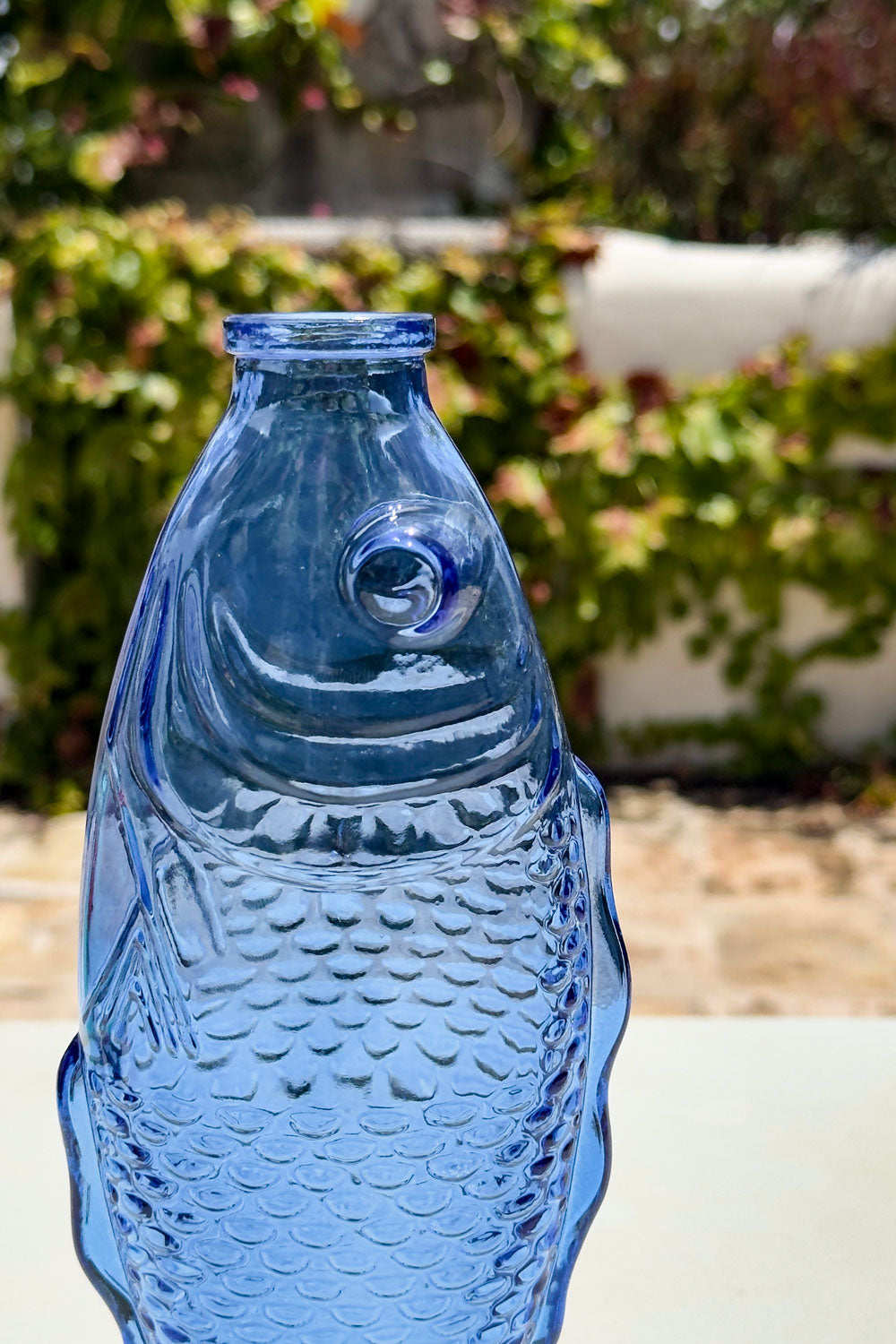 Boca Pez Azul Jarra De Cristal Diseño Pez Cristina Oria