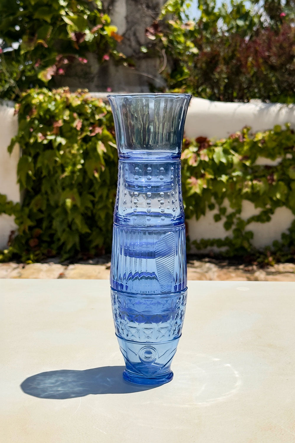 Azul Set 4 Vasos De Cristal Diseño Pez Cristina Oria