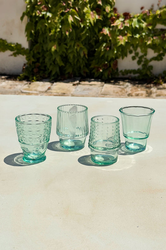 Verde Set 4 Vasos De Cristal Diseño Pez Cristina Oria