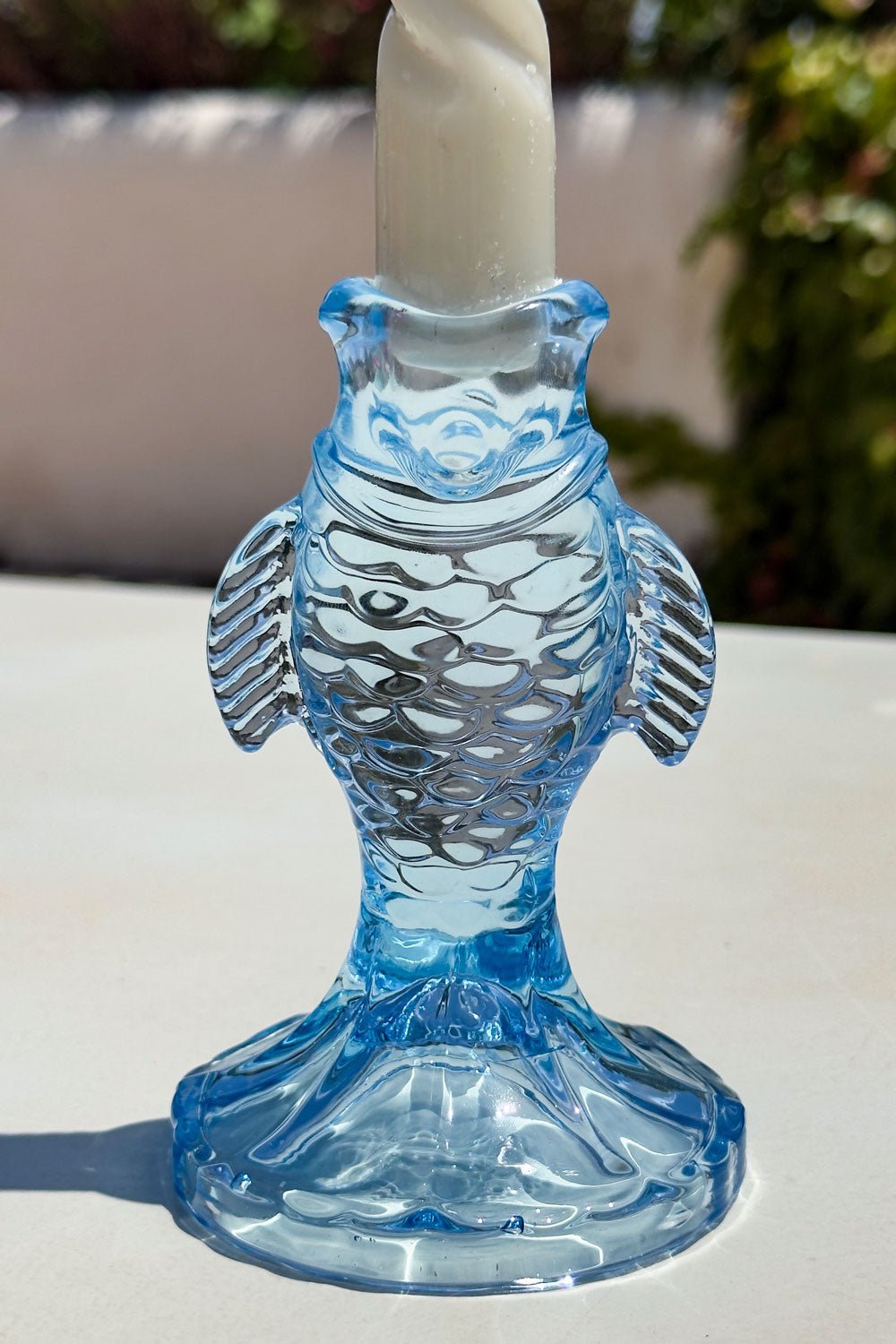 Detalles Azul Candelabro De Cristal Diseño Pez Cristina Oria