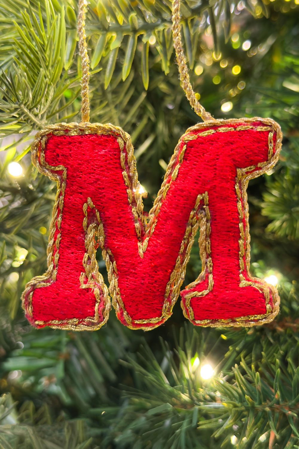 Adorno De Natal Vermelho Com Inicial