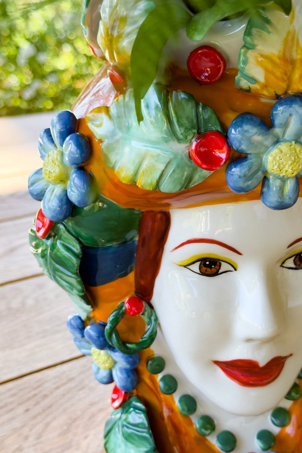 Detalles Jarrón Porcelana Busto Paraíso Tropical Cristina Oria