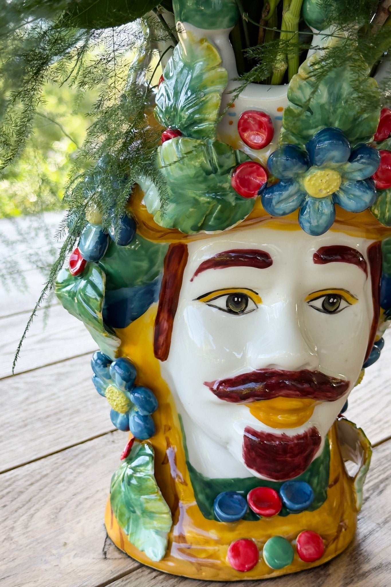 Detalles Señor Jarrón Porcelana Busto Paraíso Tropical Cristina Oria