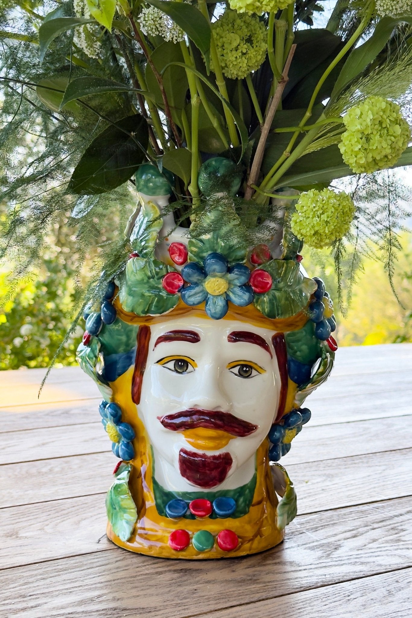 Señor Jarrón Porcelana Busto Paraíso Tropical Cristina Oria