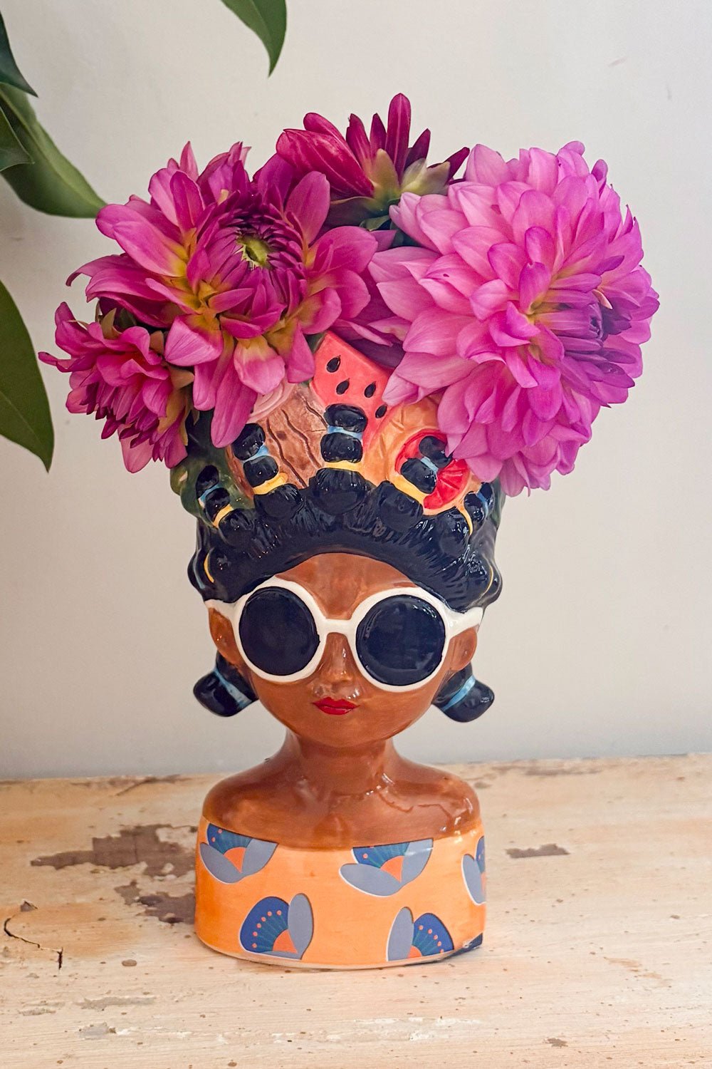 Jarrón Busto Lady Verano Tropical