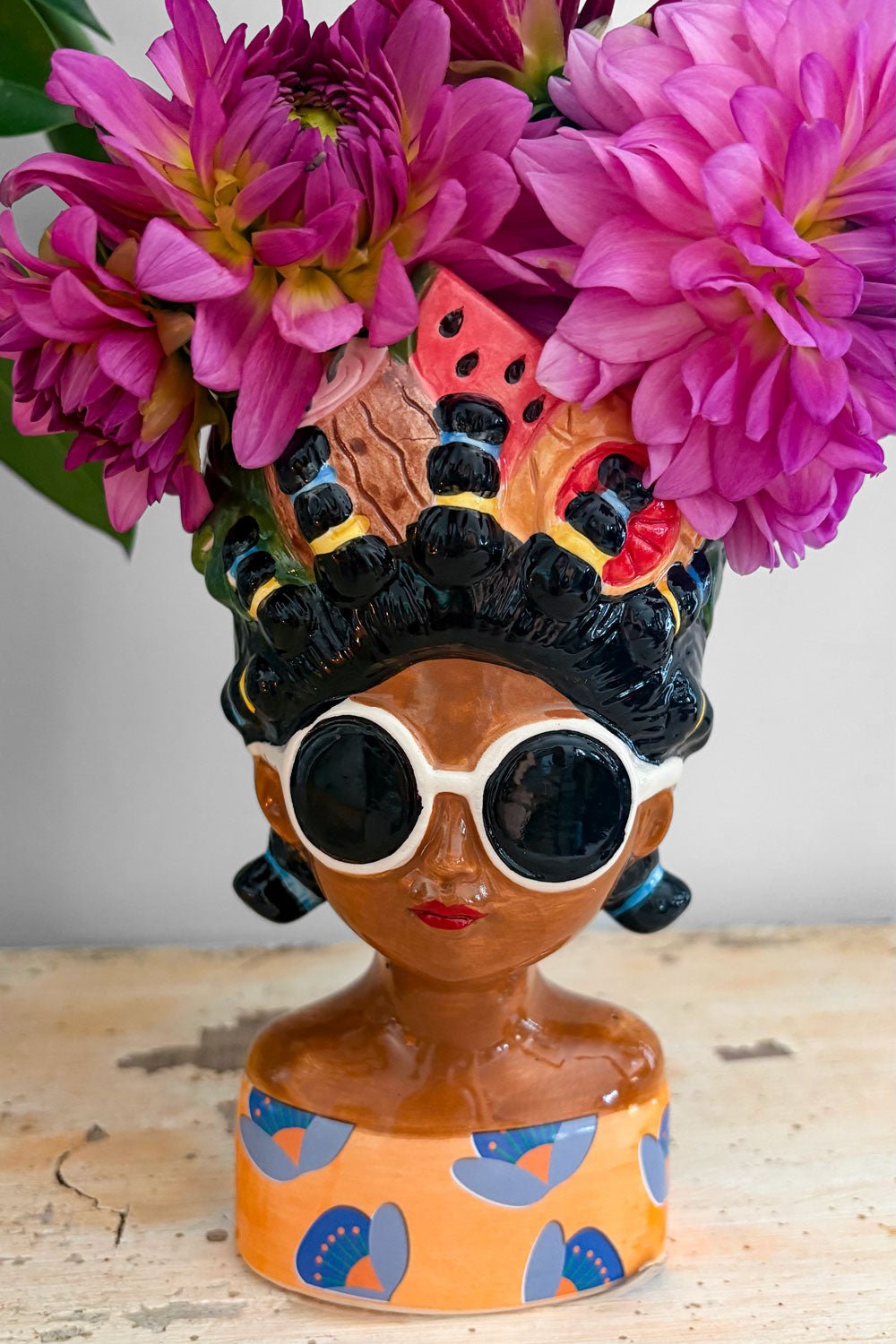 Gafas Jarrón Busto Lady Verano Tropical Cristina Oria