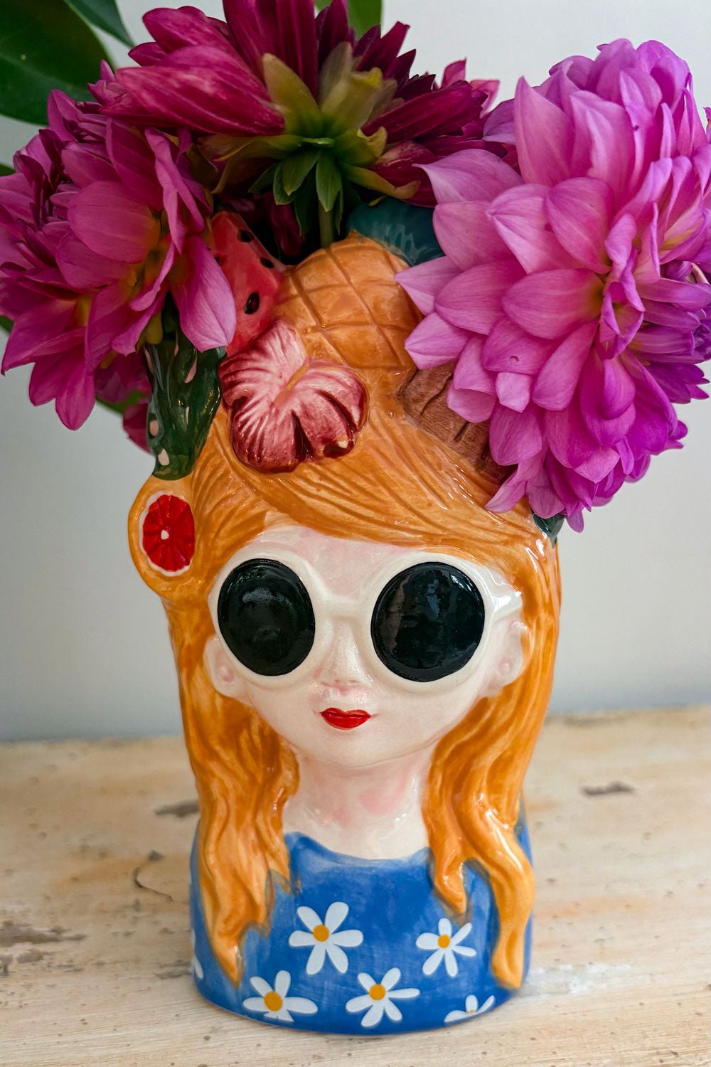 Margaritas Jarrón Busto Lady Verano Tropical Cristina Oria
