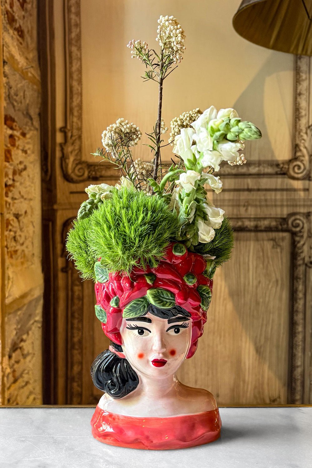 Flores Jarrón Busto Lady Pimientos Cristina Oria