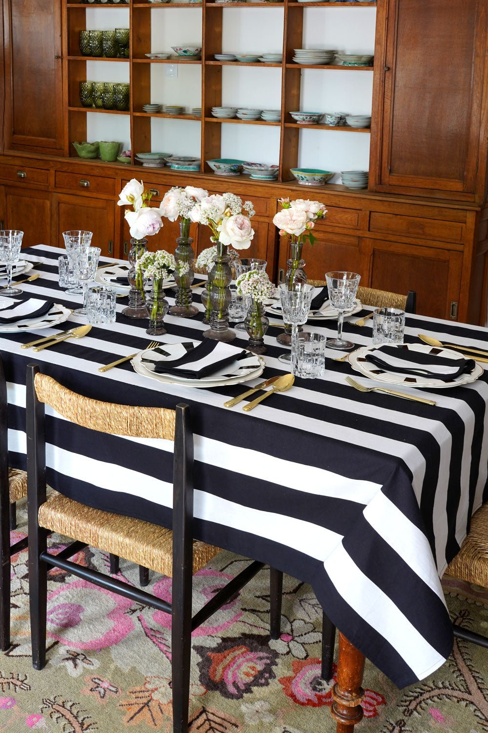 Mantel Rayas Blancas Y Negras Cristina Oria 