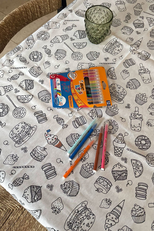 Manteles Coloreables Infantiles Con Motivos De Repostería Y Dulces Cristina Oria 