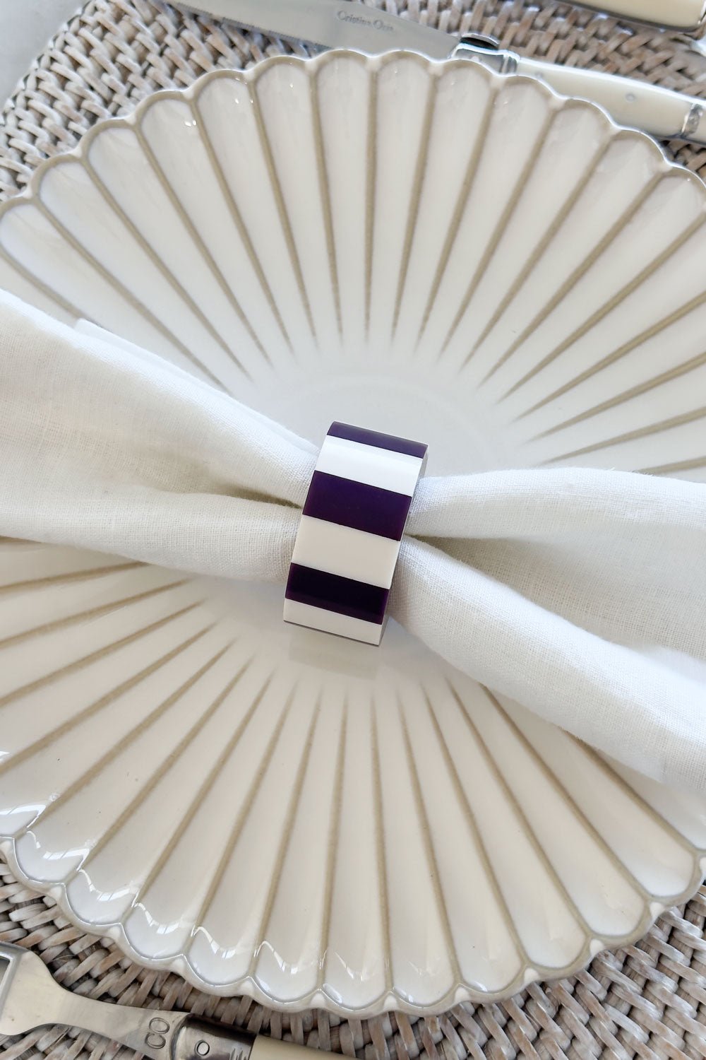 Detalle Morado Set 6 Servilleteros De Colores De Madera Y Resina Cristina Oria