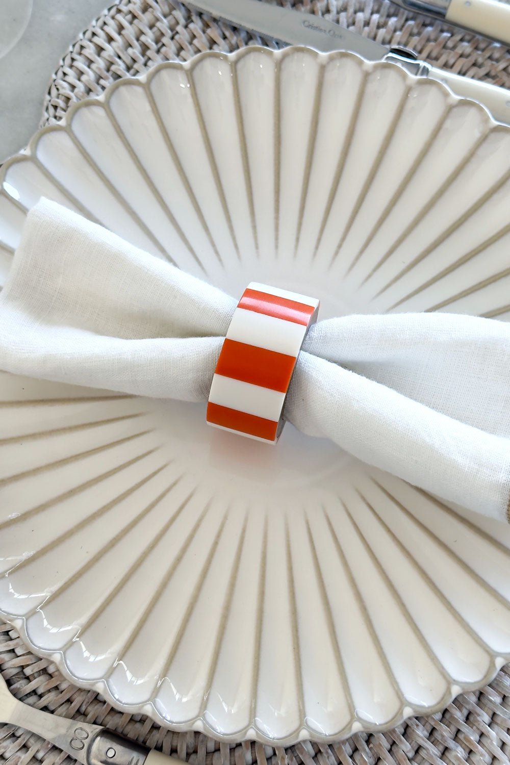 Detalle Naranja Set 6 Servilleteros De Colores De Madera Y Resina Cristina Oria