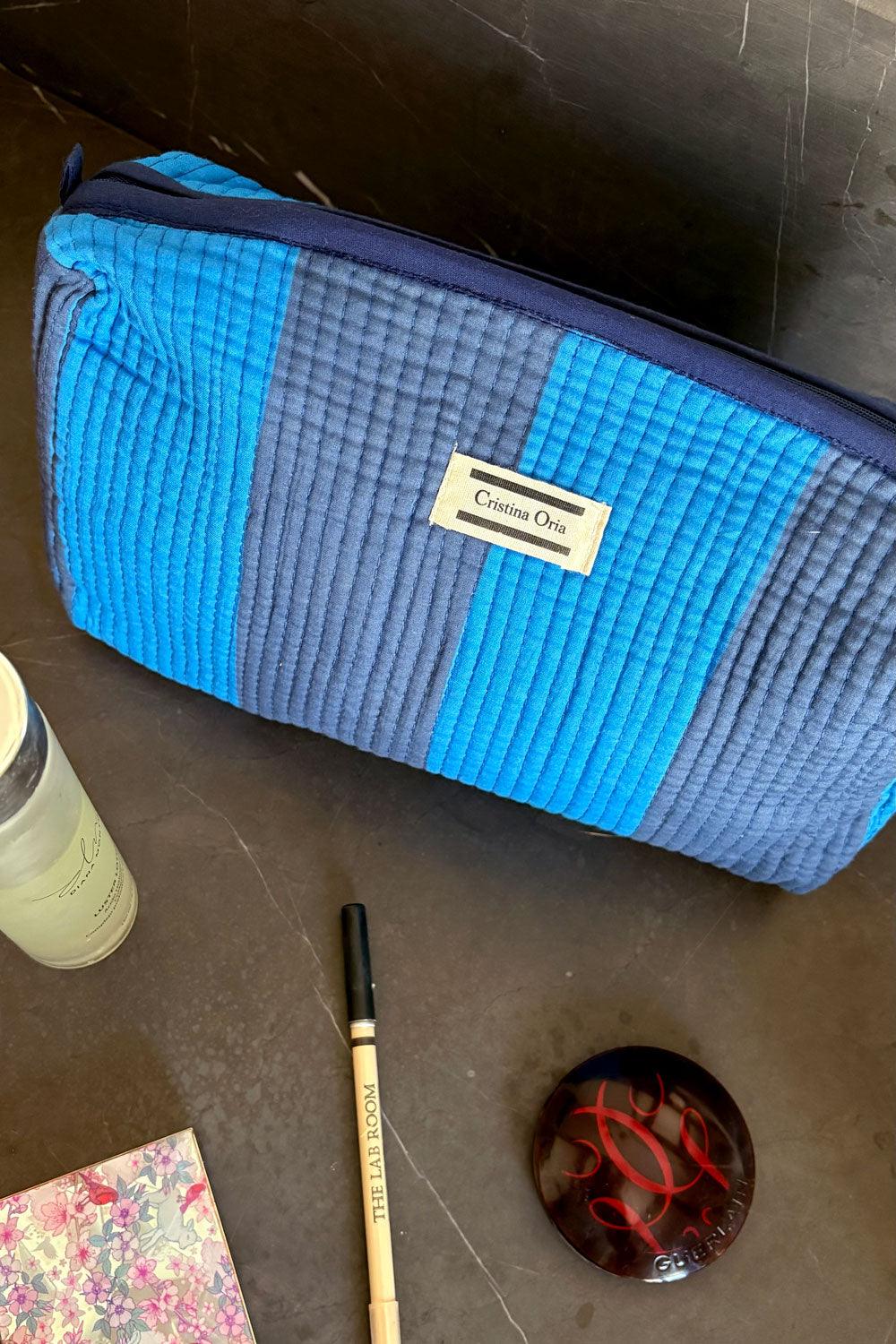 Neceser Rayas Azul Oscuro & Azul Claro