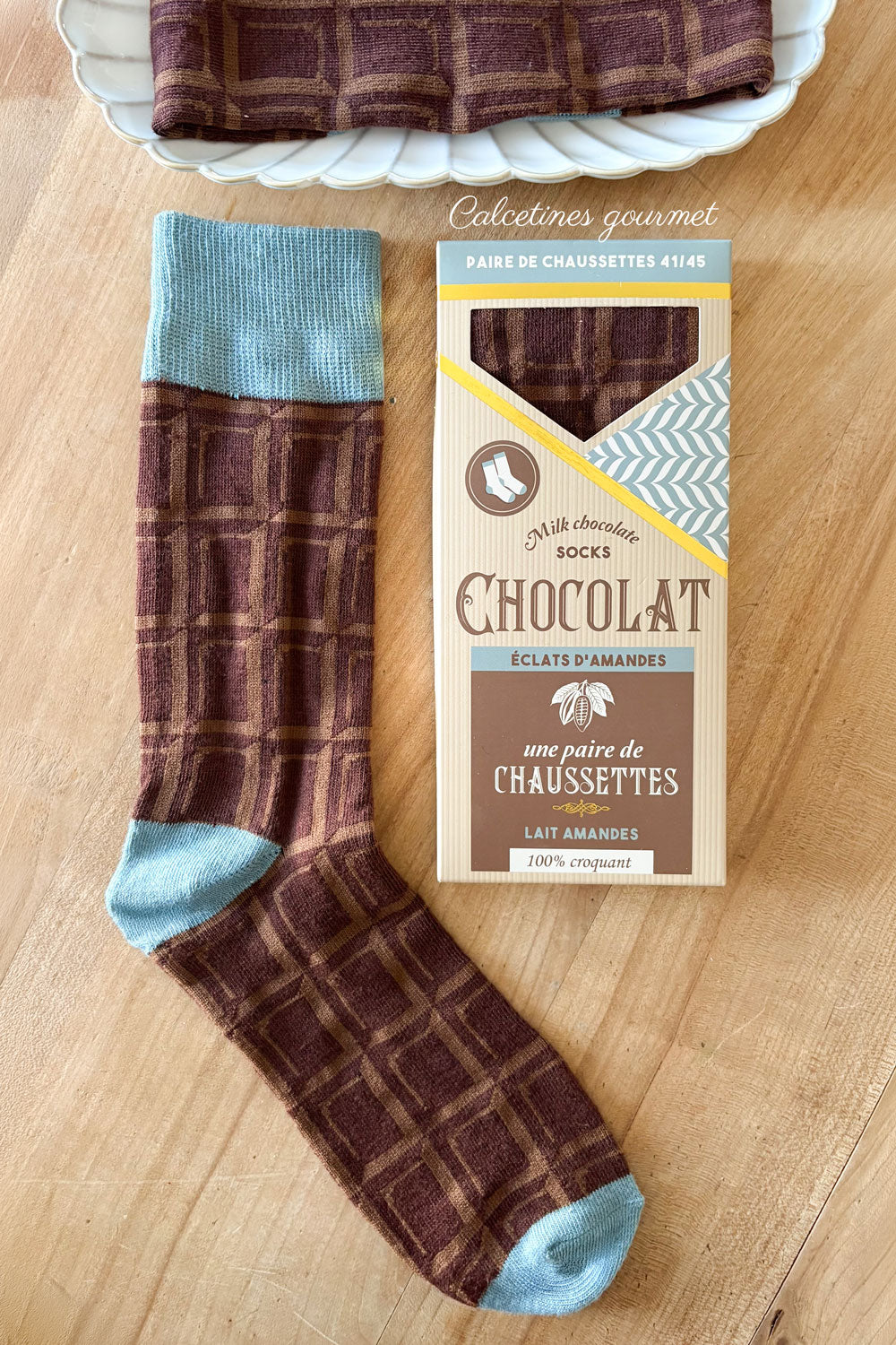 Calcetines Diseño Tableta De Chocolate Con Leche Cristina Oria