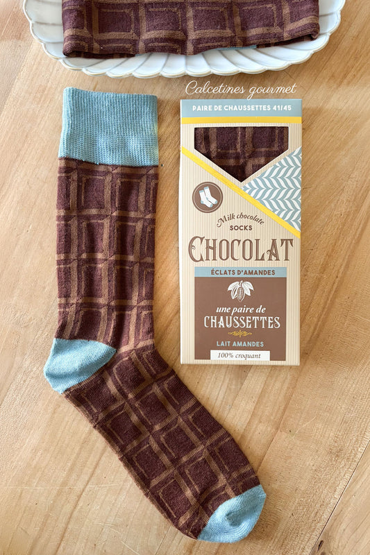 Calcetines Diseño Tableta De Chocolate Con Leche Cristina Oria