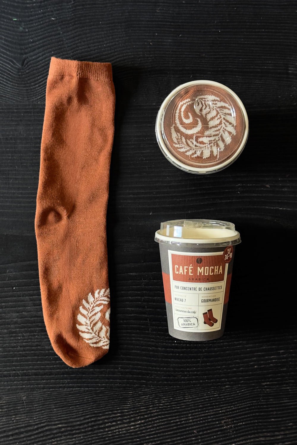 Detalle Calcetines Diseño Vaso Café Mocha Cristina Oria 