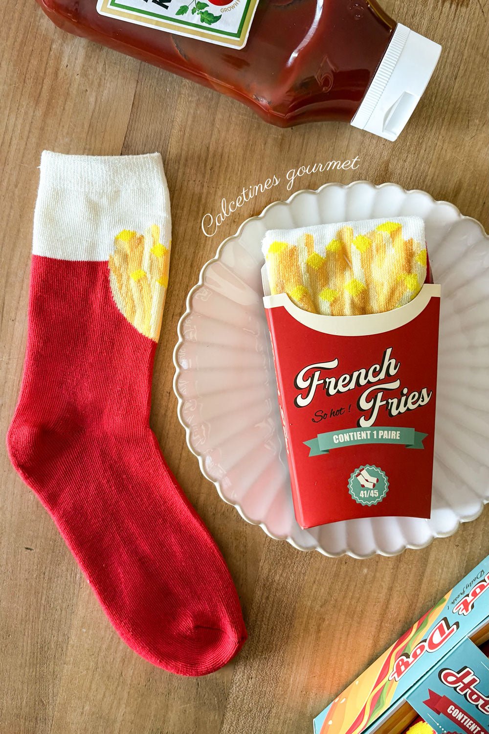 Calcetines Diseño Fast Food Patatas Fritas Cristina Oria