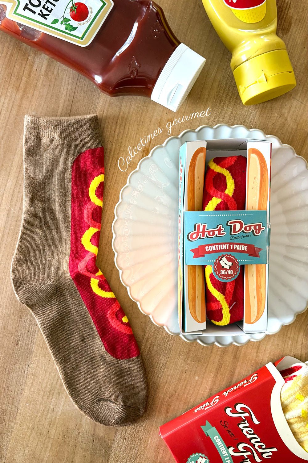 Calcetines Diseño Fast Food Hot Dog Cristina Oria