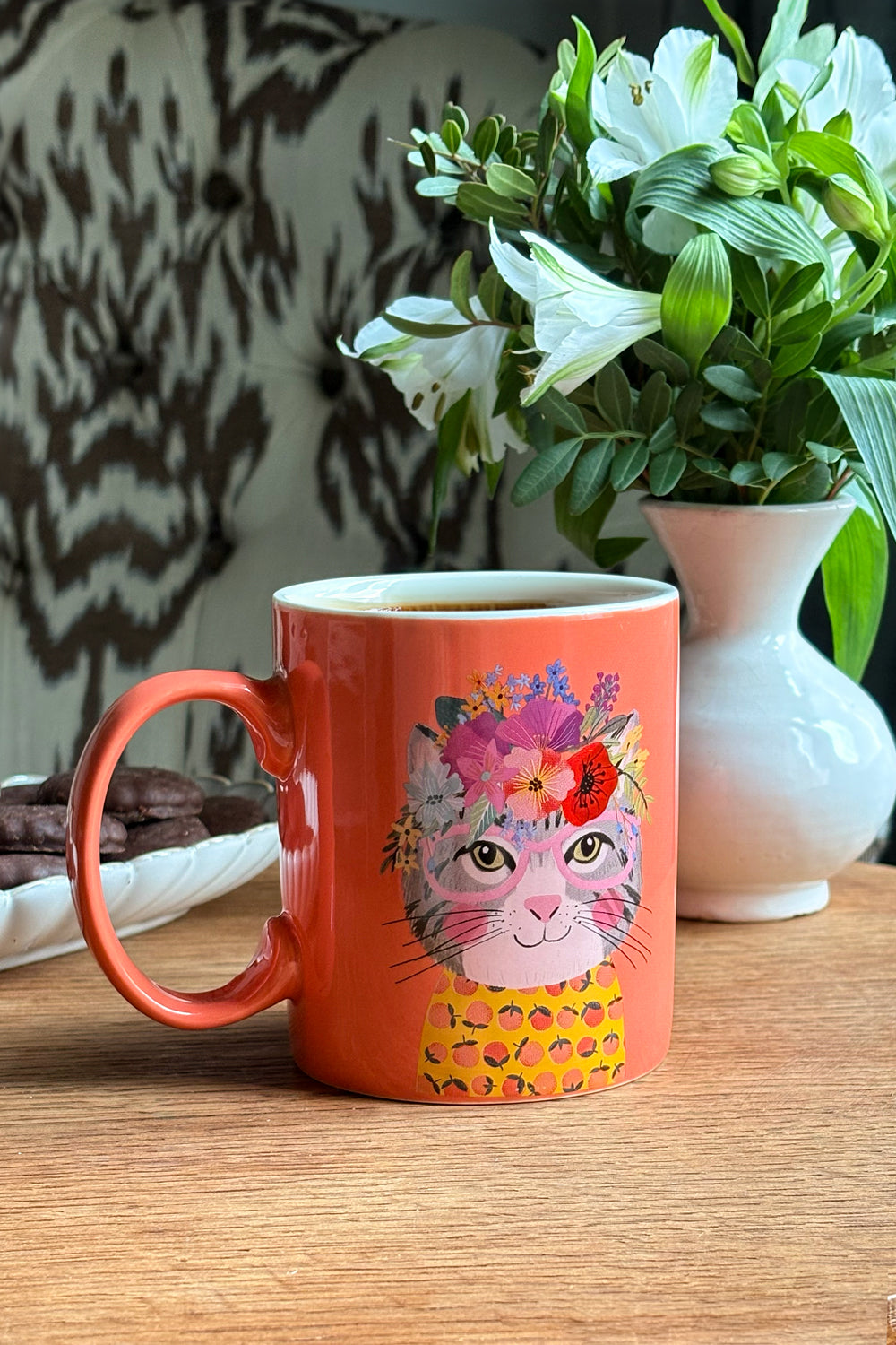 Taza Con Diseño De Gatos Naranja Cristina Oria