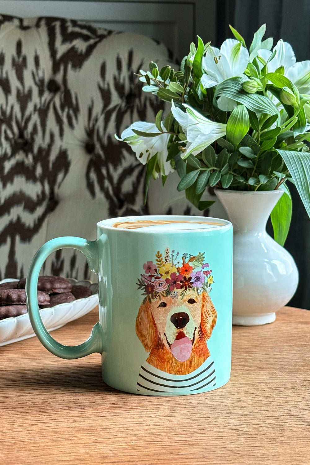 Taza Con Diseño De Perros Azul Cristina Oria 