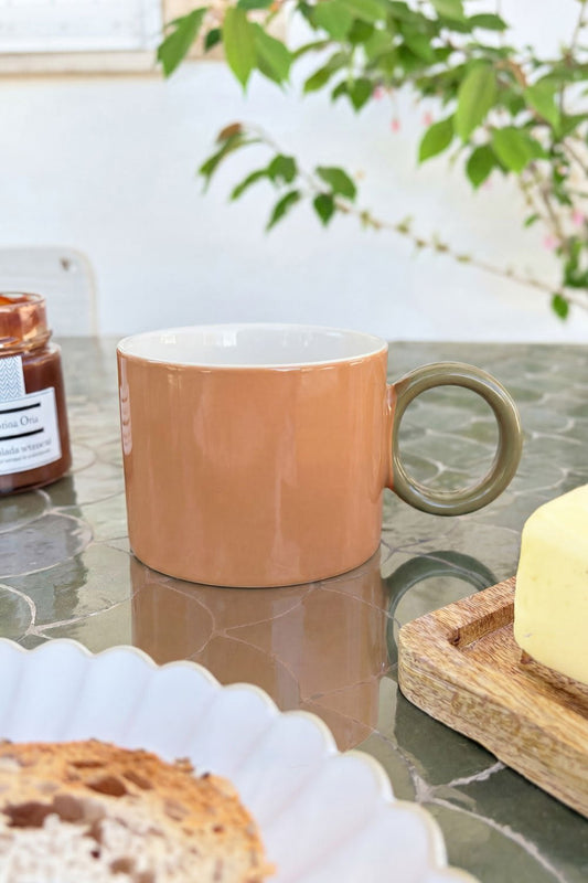 Taza De Porcelana Terra Bicolor Naranja Cristina Oria