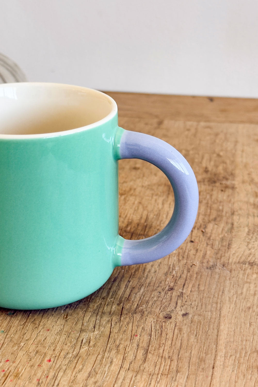 Detalles Verde Taza De Porcelana Con Asa De Colores Cristina Oria