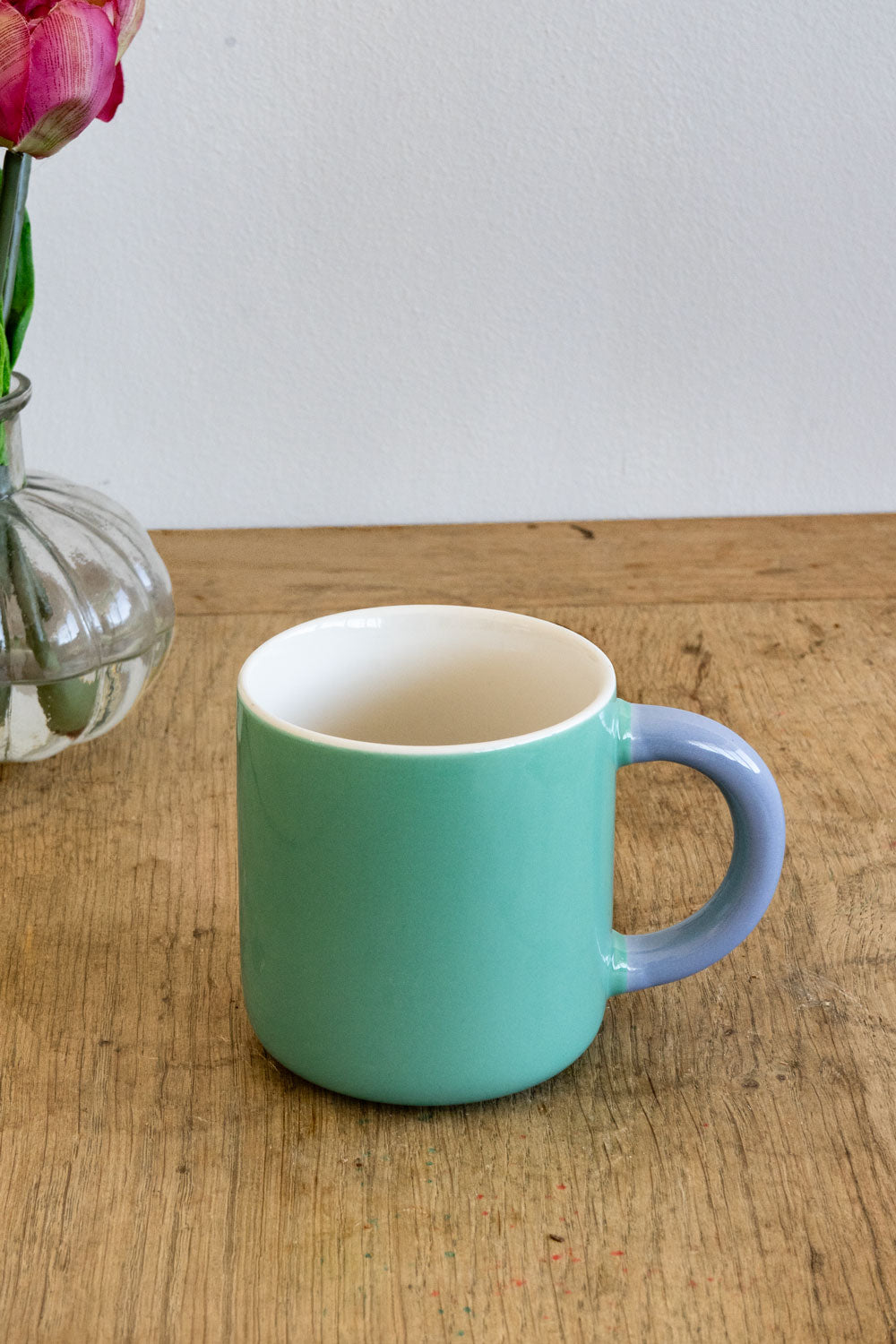 Verde Taza De Porcelana Con Asa De Colores Cristina Oria
